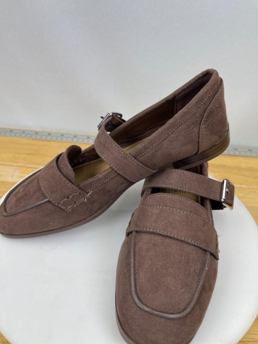 Journee Collection Caspian Brown Suede Mary Jane Flats Womens 7.5 - Picture 9 of 10